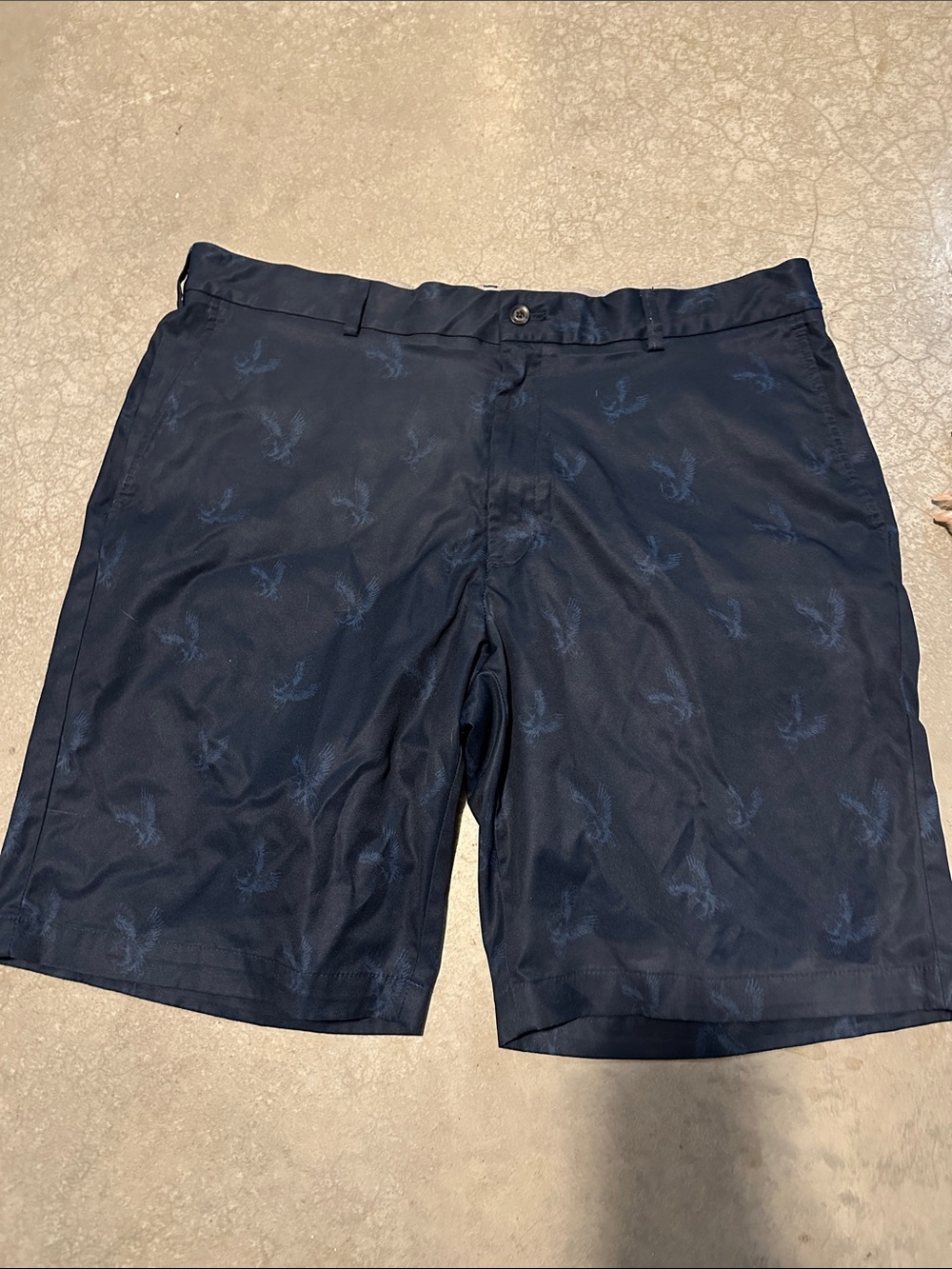 Walter Hagen Navy Patterned Athletic Shorts